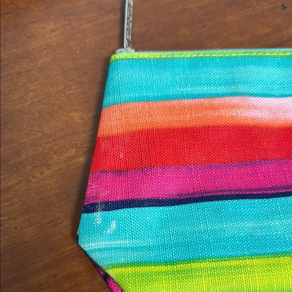 NEW Colorful Striped Clinique Pouch